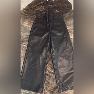 Black Faux Leather Pants